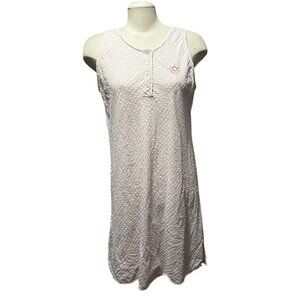 Vintage 90's Carole Hochman Striped Embroidered Cotton Night Gown Sz Large Women